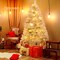 6 Feet Hinged Unlit Artificial Silver Shinny Christmas Tree with Metal Stand